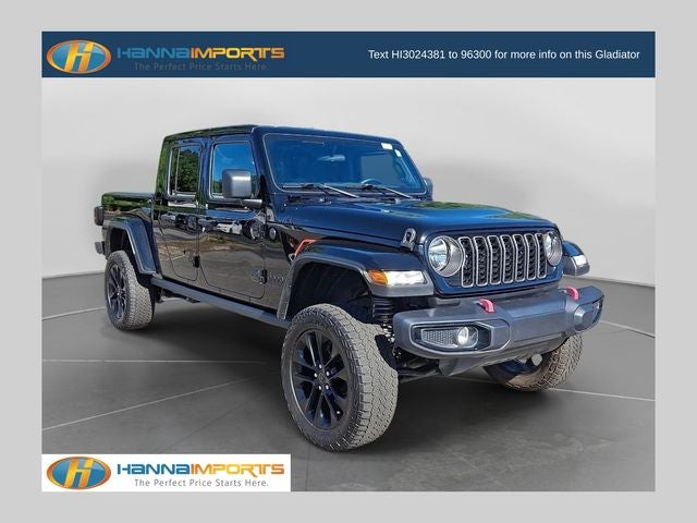 2024 Jeep Gladiator Sport in Black Clearcoat — front three-quarter view