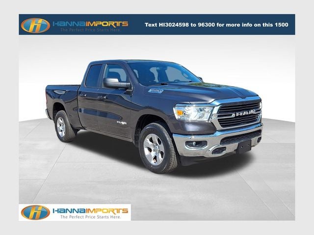 2021 RAM 1500 Big Horn/Lone Star in Granite Crystal Metallic Clearcoat — front three-quarter view