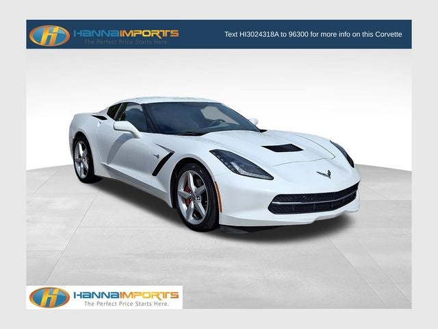 2015 Chevrolet Corvette Stingray 3LT in Arctic White — front three-quarter view