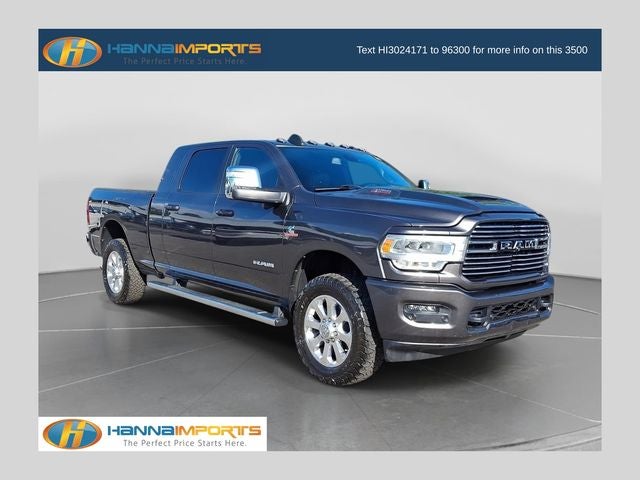 2023 RAM 3500 Laramie in Granite Crystal Metallic Clearcoat — front three-quarter view