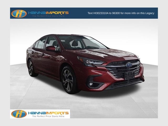 2025 Subaru Legacy Premium in Crimson Red Pearl — front three-quarter view