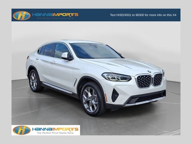 2024 BMW X4 xDrive30i in White Metallic — front three-quarter view