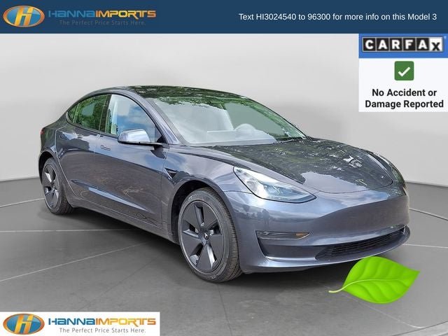 2023 Tesla Model 3 Base in Midnight Silver Metallic — front three-quarter view