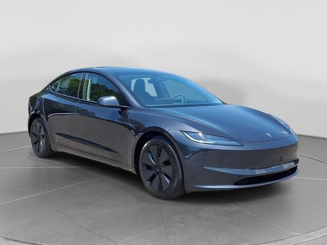 2025 Tesla Model 3 Long Range in Gray — front three-quarter view