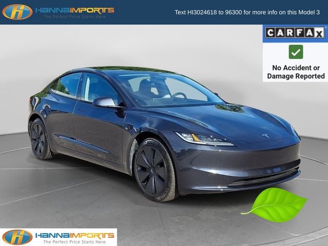 2025 Tesla Model 3 Long Range in Gray — front three-quarter view