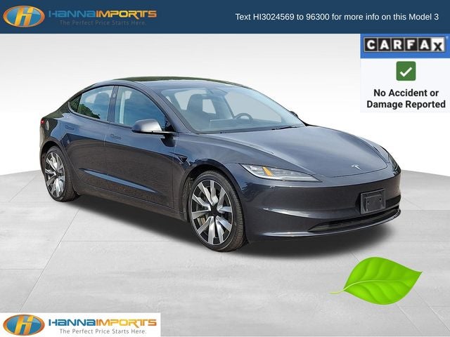 2024 Tesla Model 3 Long Range in Gray — front three-quarter view