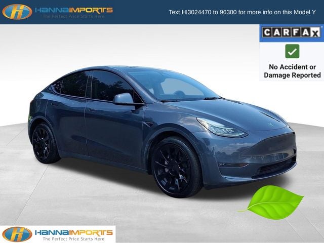 2022 Tesla Model Y Long Range in Gray — front three-quarter view