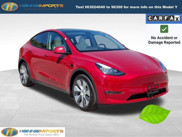 2023 Tesla Model Y Long Range in Red Multi-Coat — front three-quarter view
