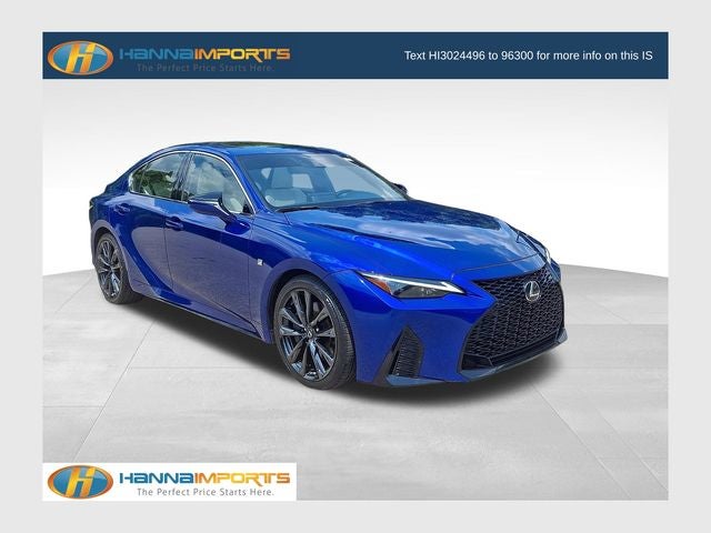 2021 Lexus IS 350 F SPORT in Blue Mica — front three-quarter view