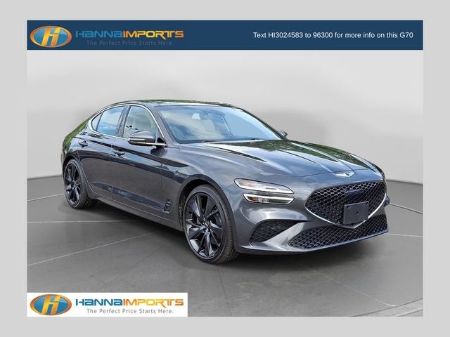 2022 Genesis G70 3.3T in Himalayan Gray — front three-quarter view