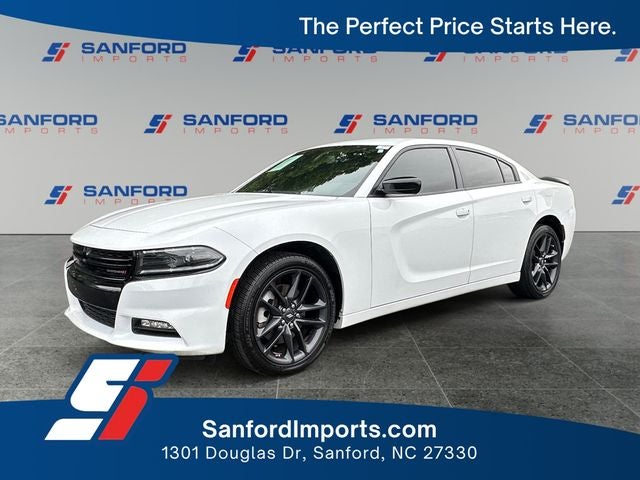 2023 Dodge Charger SXT in White Knuckle Clearcoat — front three-quarter view