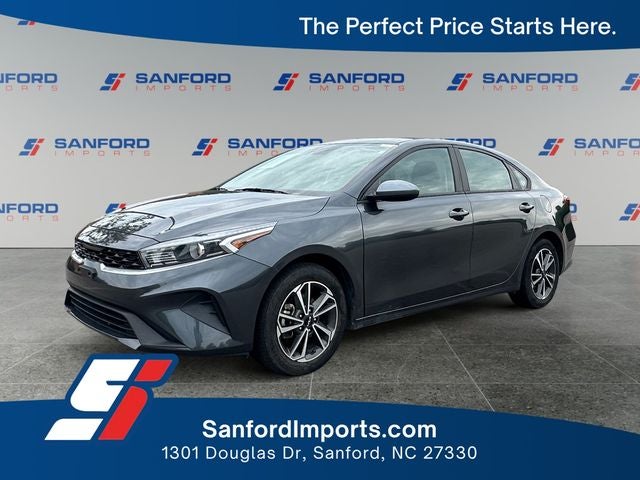 2023 Kia Forte LXS in Gravity Gray — front three-quarter view