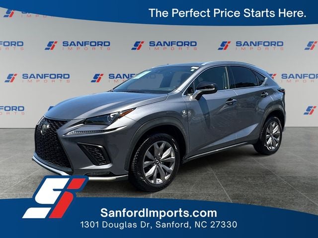 2021 Lexus NX 300 F Sport in Gray Pearl — front three-quarter view