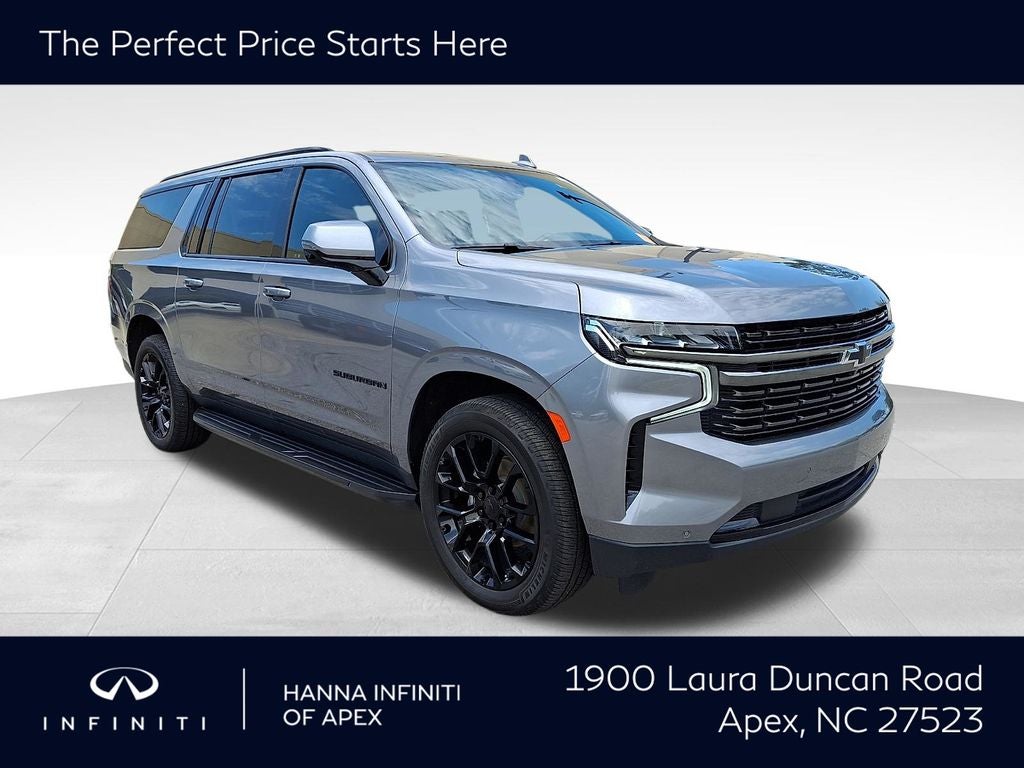 2021 Chevrolet Suburban RST in Satin Steel Metallic — front three-quarter view