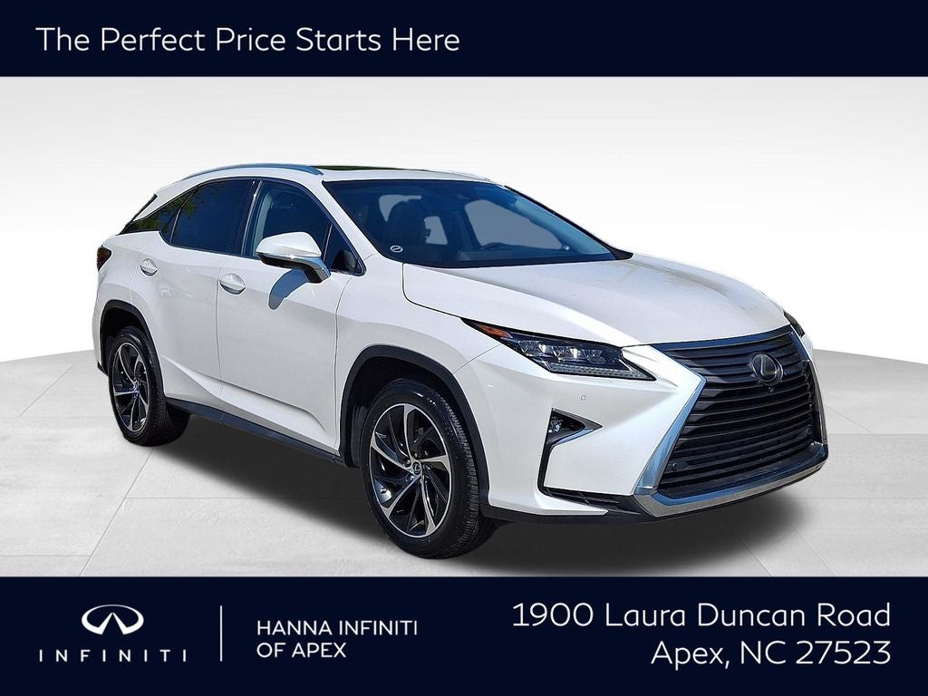 2019 Lexus RX 350 in White Pearl — front three-quarter view