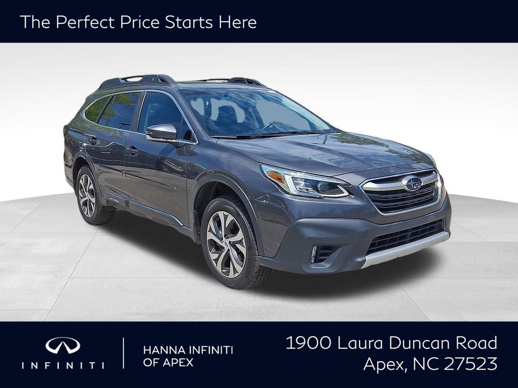 2020 Subaru Outback Limited in Magnetite Gray Metallic — front three-quarter view